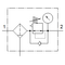 Regulator de presiune cu filtru Festo MS2-LFR-QS6-D6-AR-BAR-C-M-B, cod 8086644, presiune 7 bar, conexiune Q6, debit 310 l/min, filtrare 5 μm - megora.ro