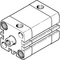 Cilindru compact Ø32 mm, Festo ADN32, cu acțiune dublă, piston cu filet M8 FI, cu frână și magnet, ISO21287 - megora.ro