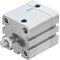 Cilindru compact Ø40 mm, Festo ADN40, cu acțiune dublă, piston cu filet M10x1.25 FE, cu frână și magnet, ISO21287 - megora.ro