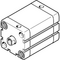 Cilindru compact Ø50 mm, Festo ADN50, cu acțiune dublă, piston cu filet M10 FI, cu frână și magnet, ISO21287 - megora.ro