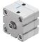 Cilindru compact Ø50 mm, Festo ADN50, cu acțiune dublă, piston cu filet M10 FI, cu frână și magnet, ISO21287 - megora.ro