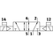 Ventil electromagnetic Festo VUVG-LK14-B52-T-G18-1H2L-S, cod 8042564, 5/2, acțiune bistabil, alimentare 24 VDC, conexiune G1/8 - megora.ro