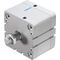 Cilindru compact Ø80 mm, Festo ADN80, cu acțiune dublă, piston cu filet M16x1.5 FE, cu frână și magnet, ISO21287 - megora.ro