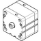 Cilindru compact Ø80 mm, Festo ADN80, cu acțiune dublă, piston cu filet M12 FI, cu frână și magnet, ISO21287 - megora.ro